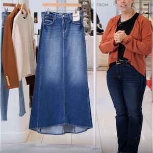 L'AGENCE  Blue A-Line Mermaid Denim Skirt